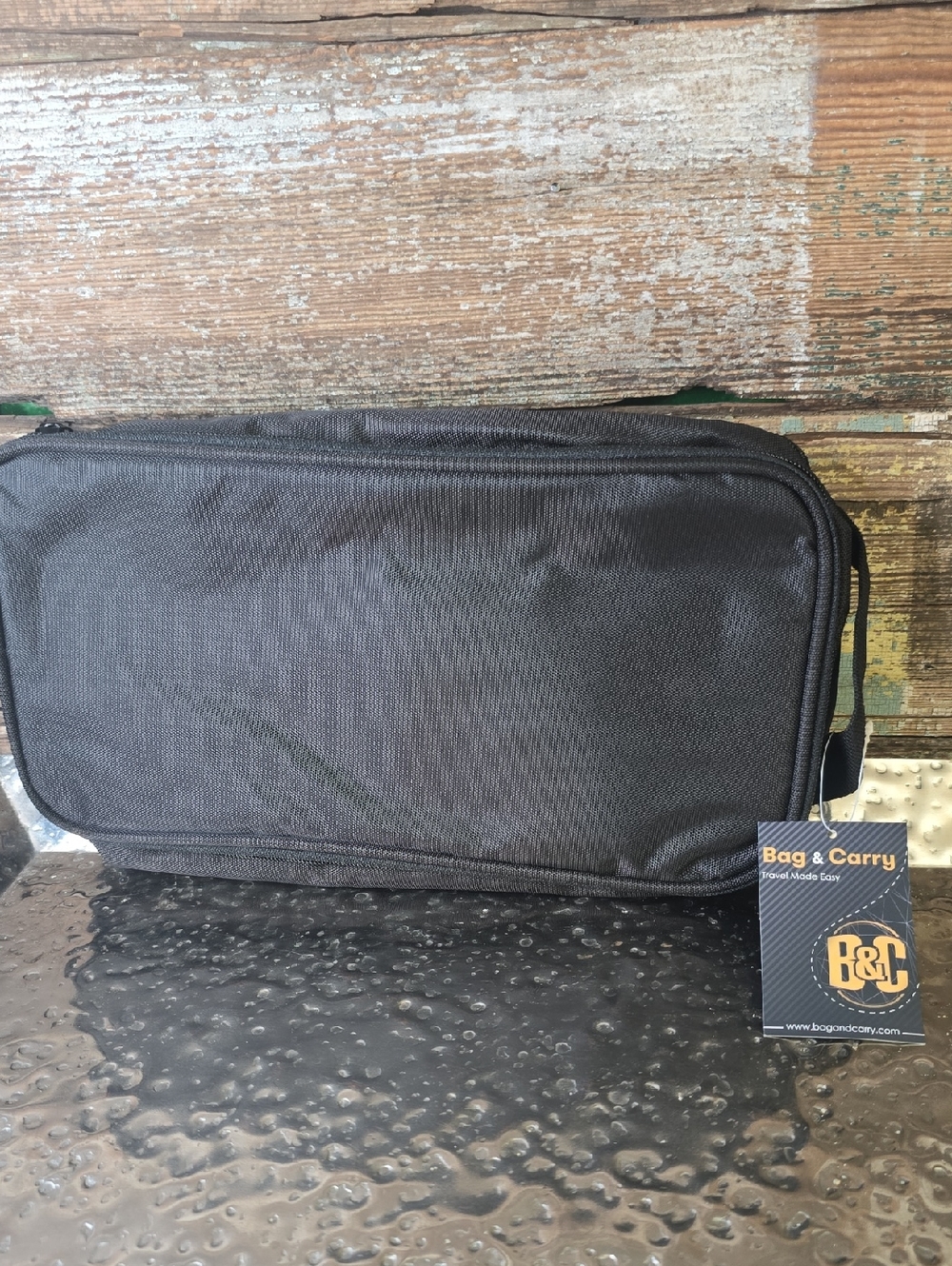 Black Men's Toiletry Bag - Travel Dopp Kit